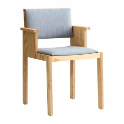 016 Maasto Dining Armchair karmstol Matt oljevaxad furu framsidesklädd grå