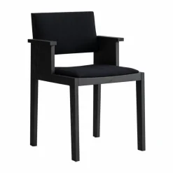 016 Maasto Dining Armchair karmstol Svartbetsad furu framsidesklädd svart
