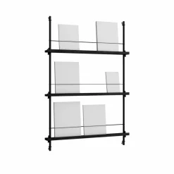 Magazine Shelving tidningsställ Black 85x115x7 cm MS.115.1