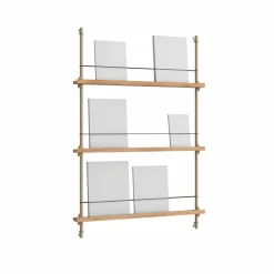 Magazine Shelving tidningsställ Ek-warm grey 85x115x7 cm MS.115.1