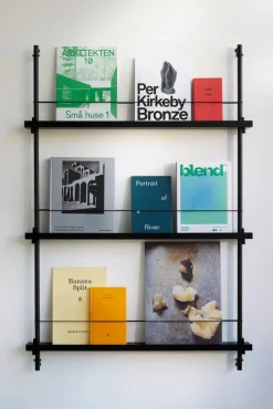 Magazine Shelving tidningsställ Black 85x180x7 cm MS.180.1