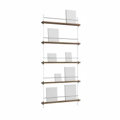 Magazine Shelving tidningsställ Rökt ek-white 85x180x7 cm MS.180.1