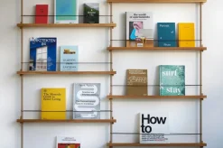Magazine Shelving tidningsställ Black-rostfritt stål 85x180x7 cm MS.180.1