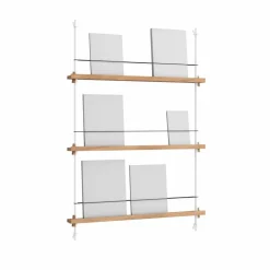 Magazine Shelving tidningsställ Ek-white 85x115x7 cm MS.115.1