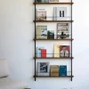 Magazine Shelving tidningsställ Ek-rostfritt stål 85x180x7 cm MS.180.1