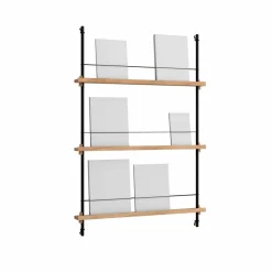 Magazine Shelving tidningsställ Ek-black 85x115x7 cm MS.115.1