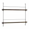 Magazine Shelving tidningsställ Rökt ek-rostfritt stål 85x65x7 cm MS.65.1