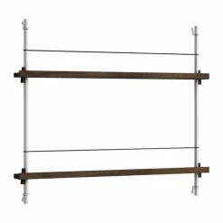 Magazine Shelving tidningsställ Rökt ek-rostfritt stål 85x65x7 cm MS.65.1