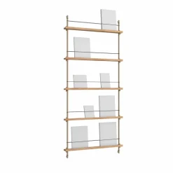 Magazine Shelving tidningsställ Ek-warm grey 85x180x7 cm MS.180.1