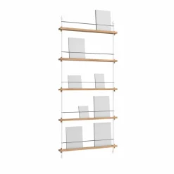 Magazine Shelving tidningsställ Ek-white 85x180x7 cm MS.180.1