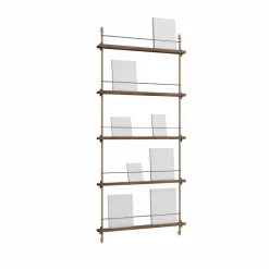 Magazine Shelving tidningsställ Rökt ek-warm grey 85x180x7 cm MS.180.1