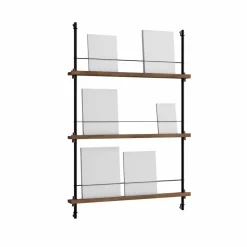 Magazine Shelving tidningsställ Rökt ek-black 85x115x7 cm MS.115.1