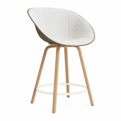 Mat Bar Armchair karmstol framsideklädd 65 cm Hallingdal 110-seaweed-beech-cream steel