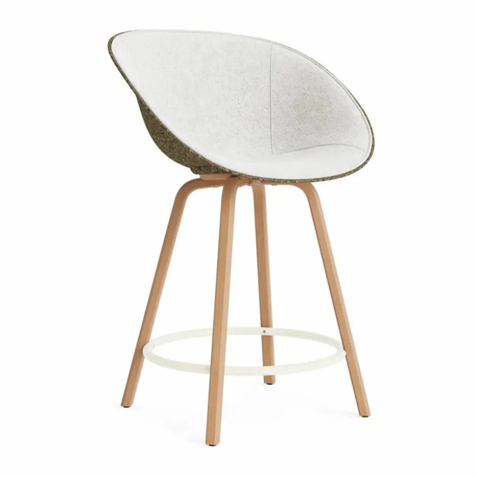 Mat Bar Armchair karmstol framsideklädd 65 cm Hallingdal 110-seaweed-beech-cream steel