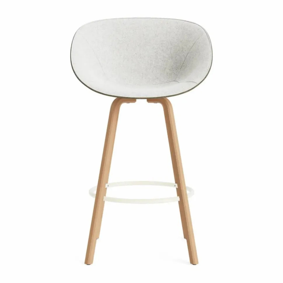 Mat Bar Armchair karmstol framsideklädd 75 cm Hallingdal 110-seaweed-beech-cream steel