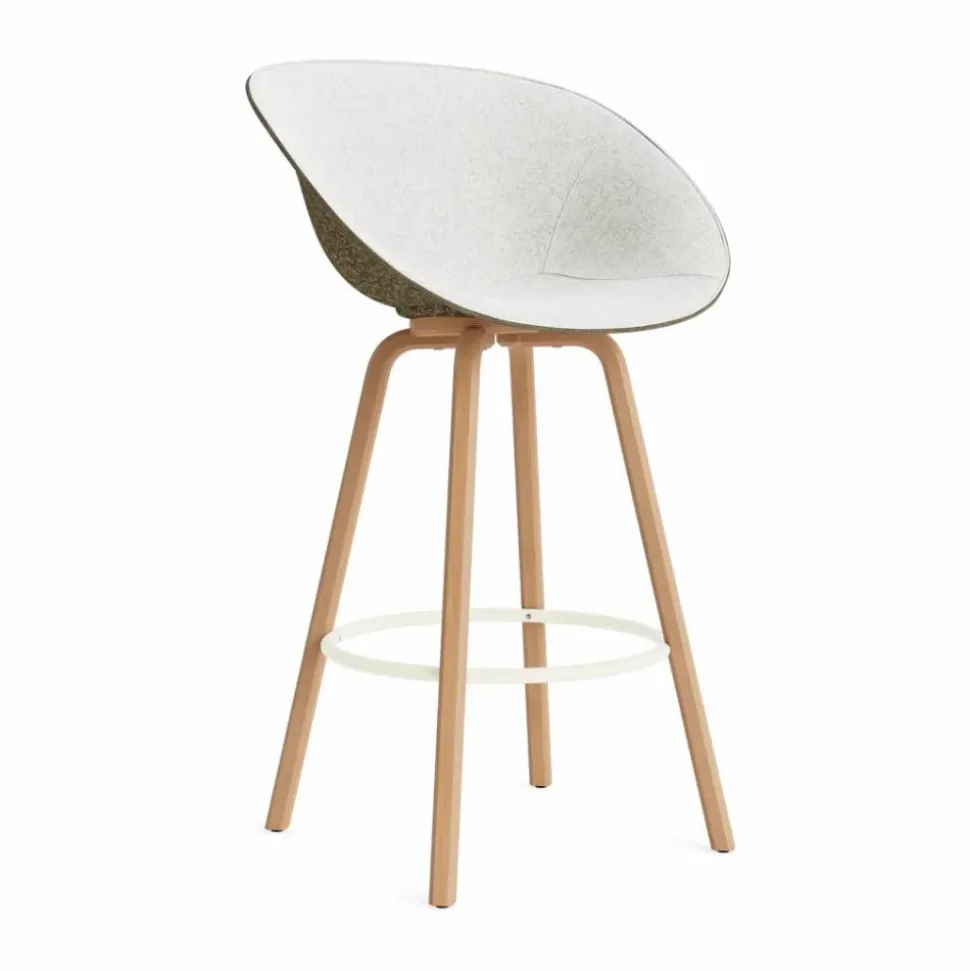 Mat Bar Armchair karmstol framsideklädd 75 cm Hallingdal 110-seaweed-beech-cream steel