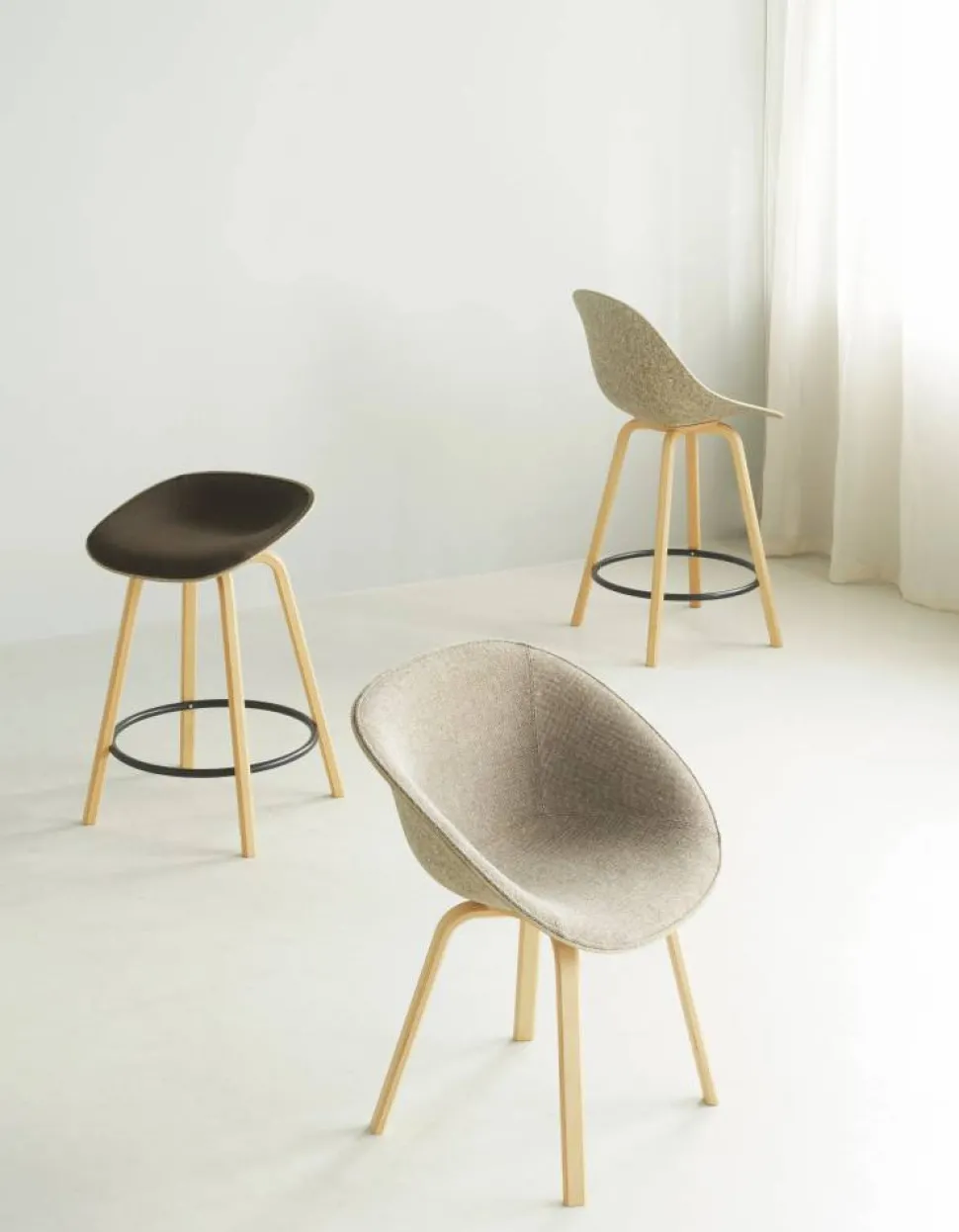 Mat Bar Chair barstol 65 cm Hemp-beech-black steel