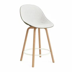 Mat Bar Chair barstol framsideklädd 65 cm Hallingdal 110-seaweed-beech-cream steel