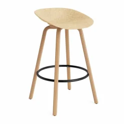 Mat Barstool barpall 75 cm Hemp-beech-black steel