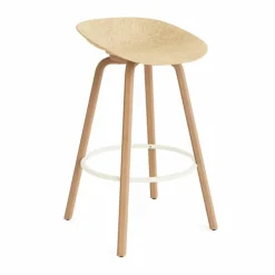 Mat Barstool barpall 75 cm Hemp-beech-cream steel