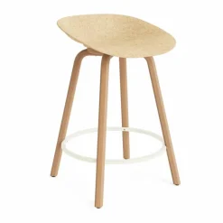 Mat Barstool barpall 65 cm Hemp-beech-cream steel