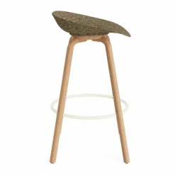 Mat Barstool barpall 75 cm Seaweed-beech-cream steel