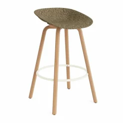 Mat Barstool barpall 75 cm Seaweed-beech-cream steel