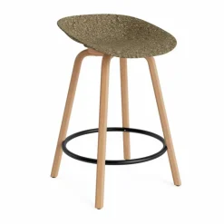 Mat Barstool barpall 65 cm Seaweed-beech-black steel