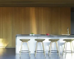 Mat Barstool barpall 65 cm Seaweed-beech-black steel