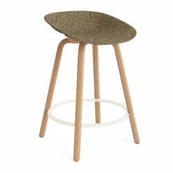 Mat Barstool barpall 65 cm Seaweed-beech-cream steel