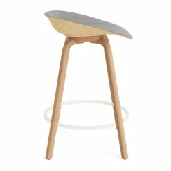 Mat Barstool barpall framsideklädd 65 cm Remix 133-hemp-beech-cream steel