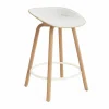 Mat Barstool barpall framsideklädd 65 cm Hallingdal 110-hemp-beech-cream steel