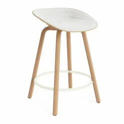 Mat Barstool barpall framsideklädd 65 cm Hallingdal 110-hemp-beech-cream steel