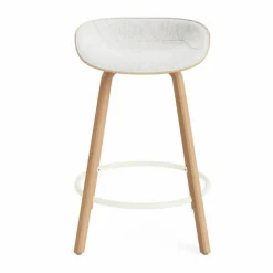 Mat Barstool barpall framsideklädd 65 cm Hallingdal 110-hemp-beech-cream steel