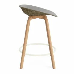 Mat Barstool barpall framsideklädd 65 cm Remix 133-seaweed-beech-cream steel