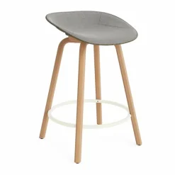 Mat Barstool barpall framsideklädd 65 cm Remix 133-seaweed-beech-cream steel