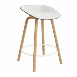 Mat Barstool barpall framsideklädd 65 cm Hallingdal 110-seaweed-beech-cream steel