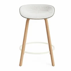 Mat Barstool barpall framsideklädd 65 cm Hallingdal 110-seaweed-beech-cream steel