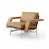 Meantime AV29 loungefåtölj Pol. aluminium-Noble leather cognac