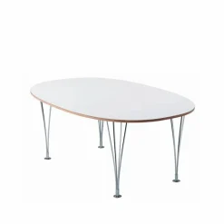 Mi 304 Superellips matbord vit 200x100cm naturkant kromben