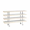Mi 1150 avlastningsbord med hjul vit laminat-naturkant-krom
