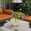 Midst soffbord Grey marble-grey Ø90 cm