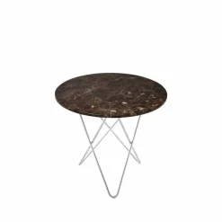 Mini O Table soffbord marmor brun rostfritt stativ