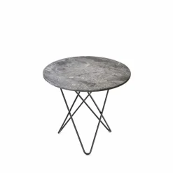 Mini O Table soffbord marmor grå svartlackat stativ