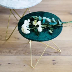 Mini O Table soffbord Marmor marquina mässingsstativ