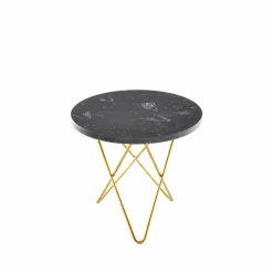Mini O Table soffbord Marmor marquina mässingsstativ
