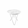 Mini O Table soffbord Marmor vit rostfritt stativ
