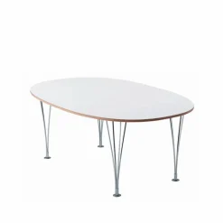Mi 306 Superellips matbord vit naturkant kromben