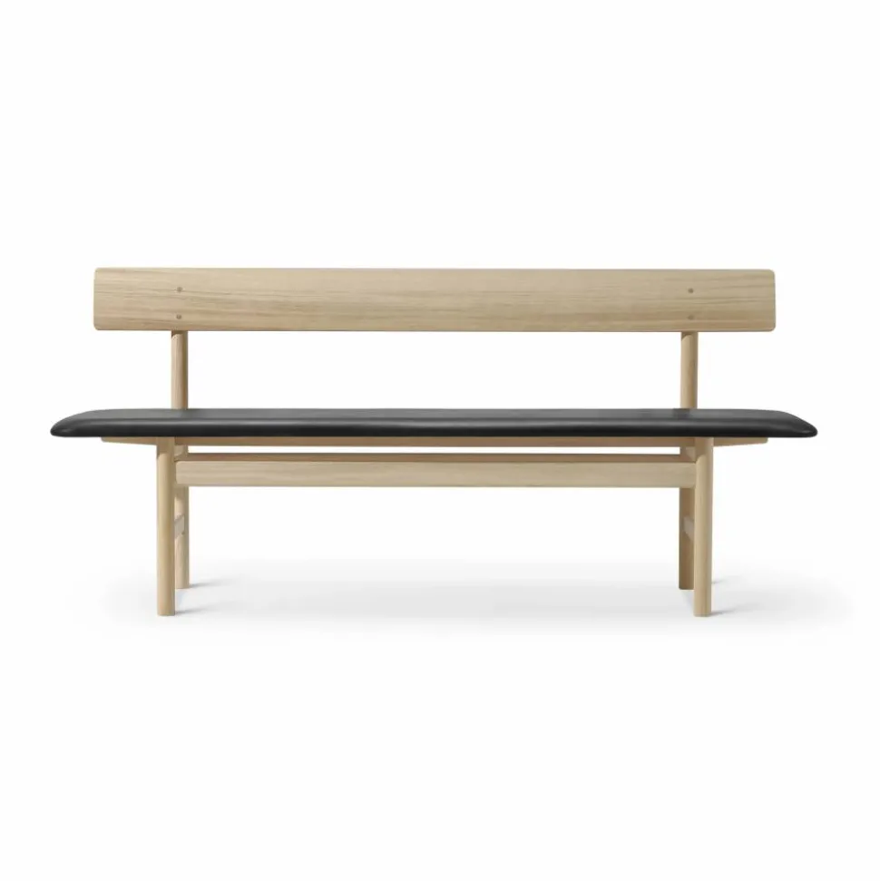Mogensen 3171 bänk Såpad ek-läder omni 301 black
