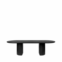 Moon matbord ellips oak brown/black stained